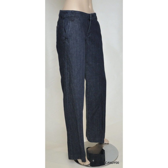 Michael Kors Wide Flare Leg Jeans Pants Trousers Dark Indigo Wash 4 Nwt $125 - Picture 3 of 5